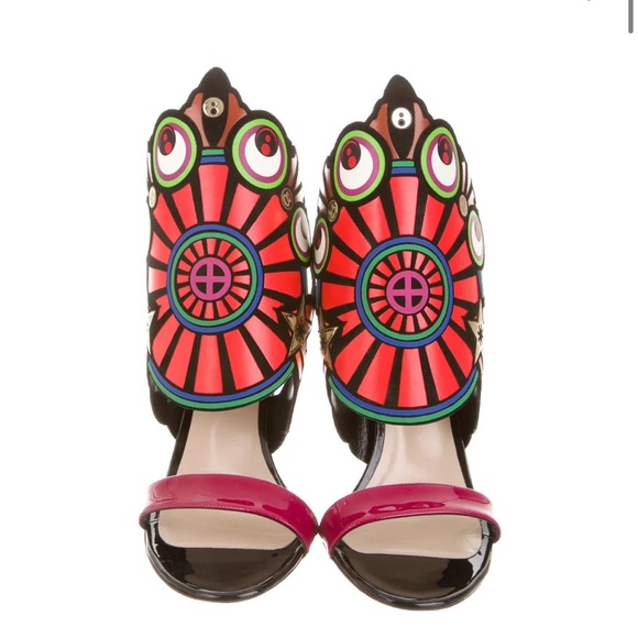 Nicholas Kirkwood Bohemian Pop Art Runway Multi Heels Stilettos Shoes 37 l 7 - Picture 4 of 11